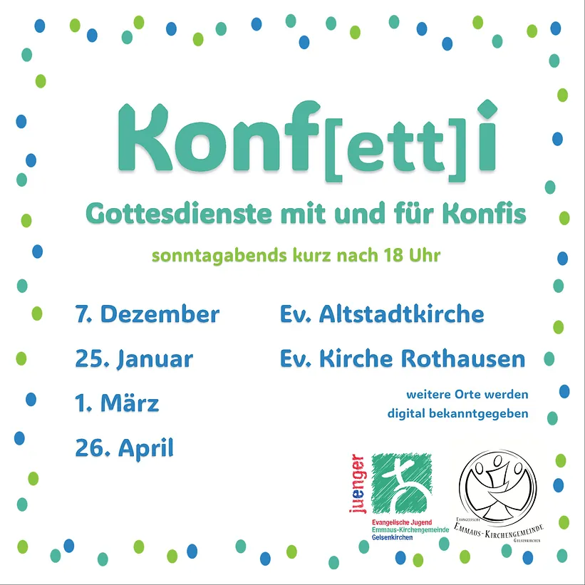 Plakat Konfetti - Gottesdienst mit und für Konfis